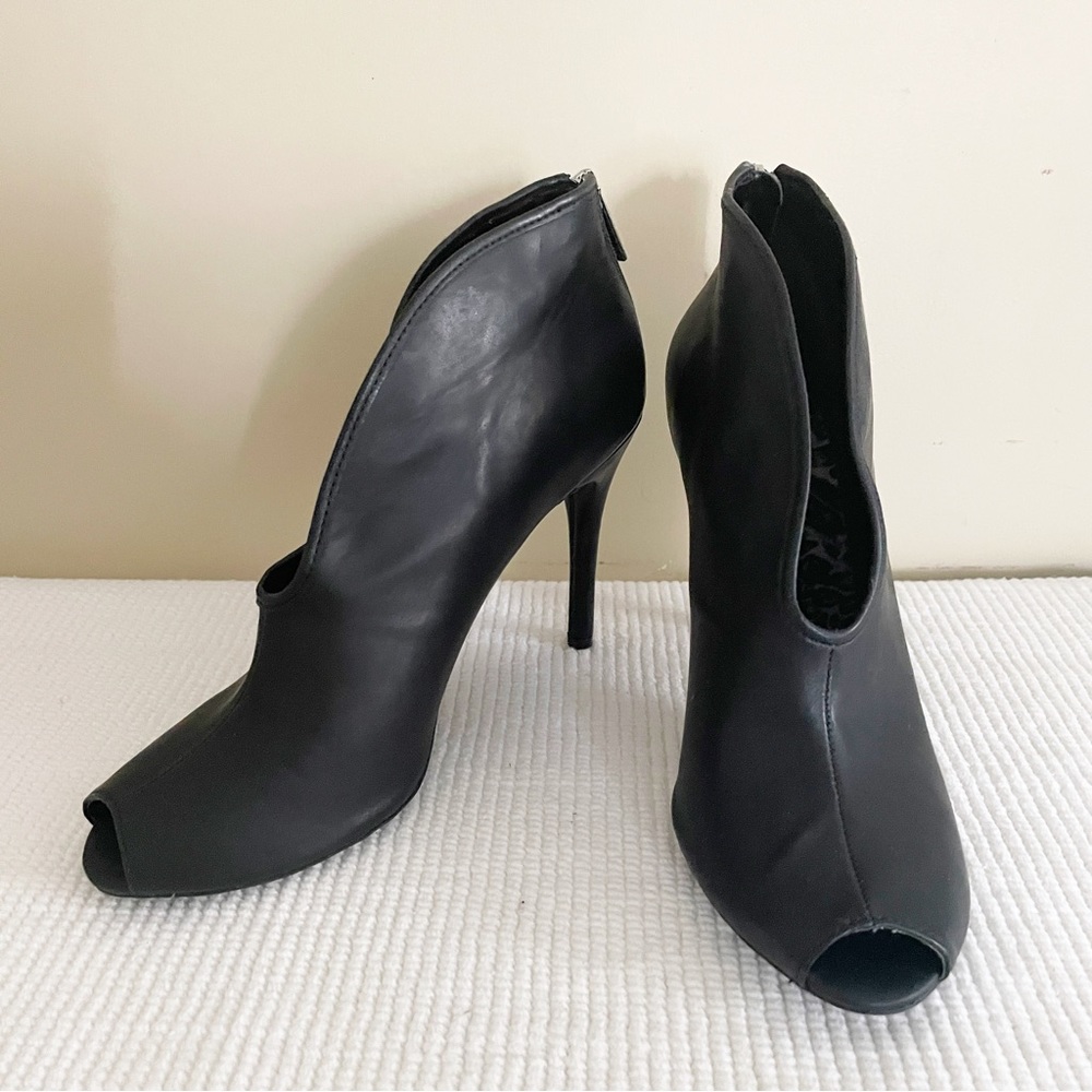 COPY - Cosmopolitan Black Ankle Peep High heeled Stiletto toe Booties